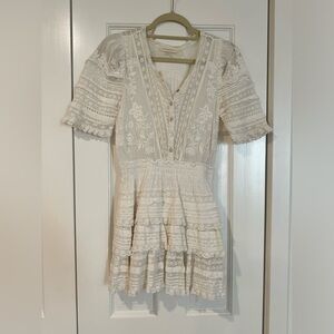 LoveShackFancy Quincy Dress in White Size P